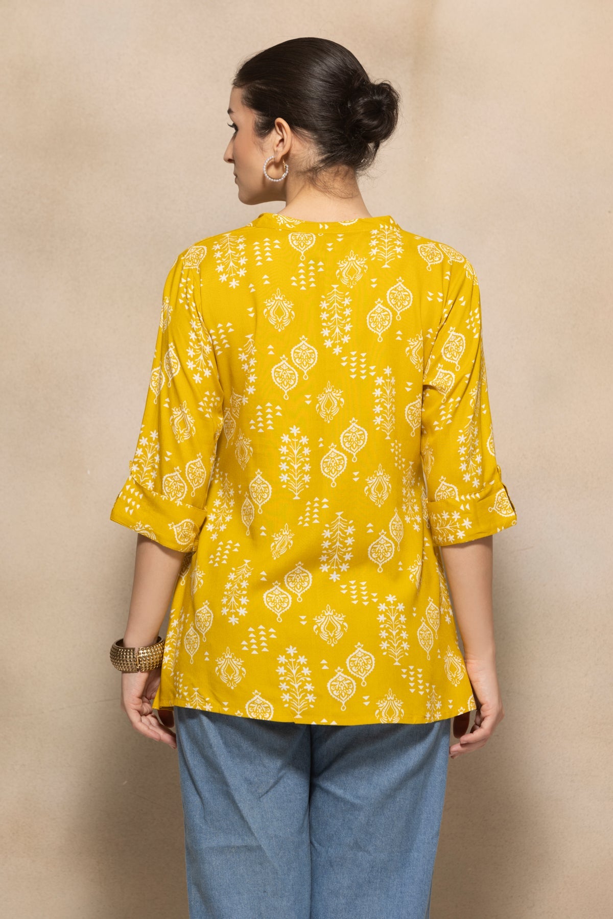 Yellow Printed Top