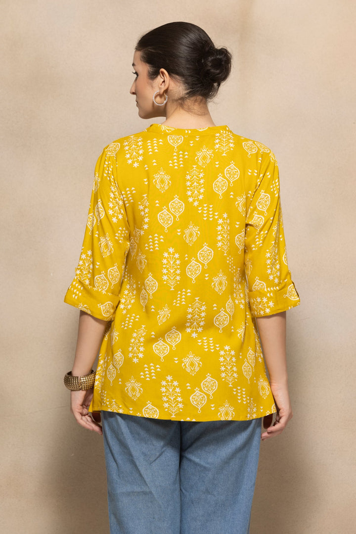 Yellow Printed Top