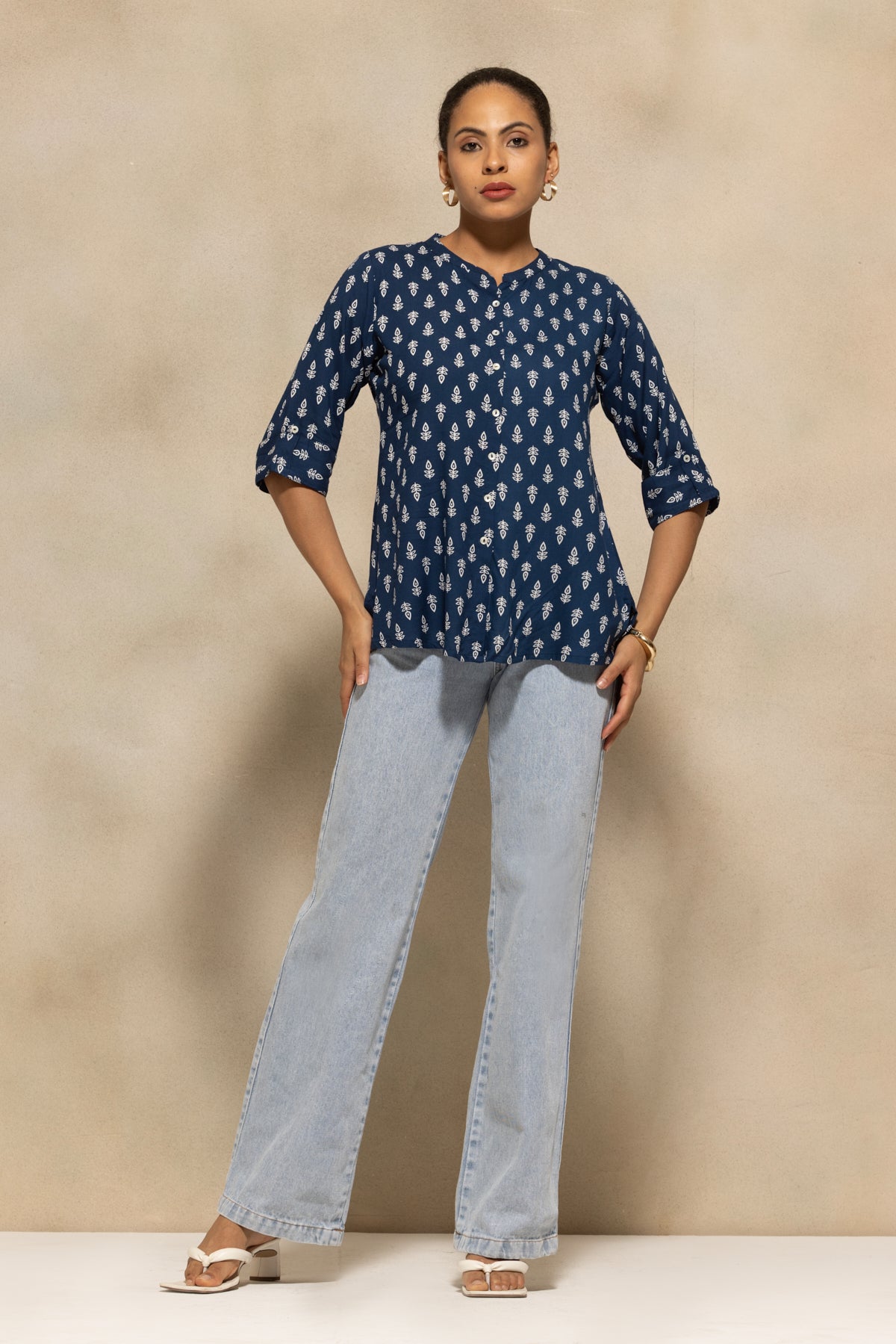 Blue Printed Top