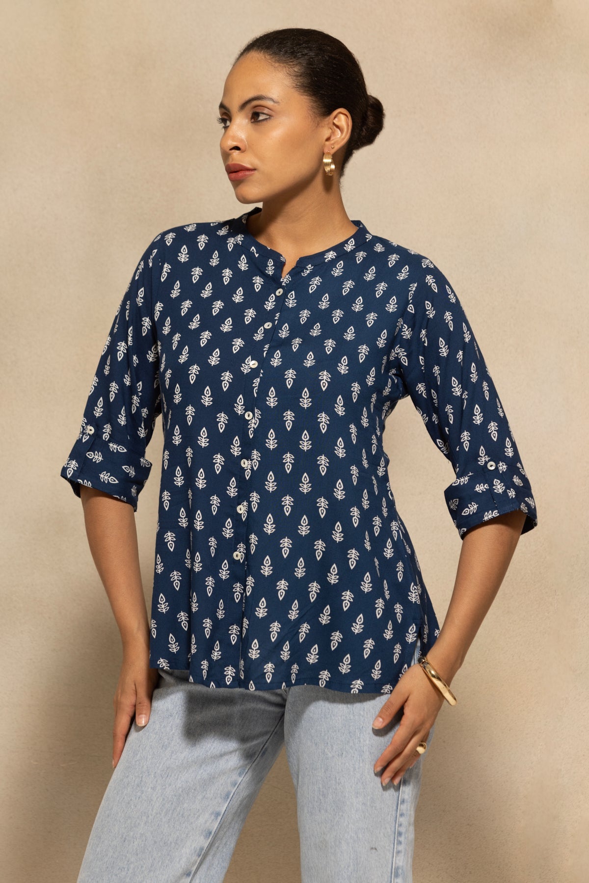Blue Printed Top