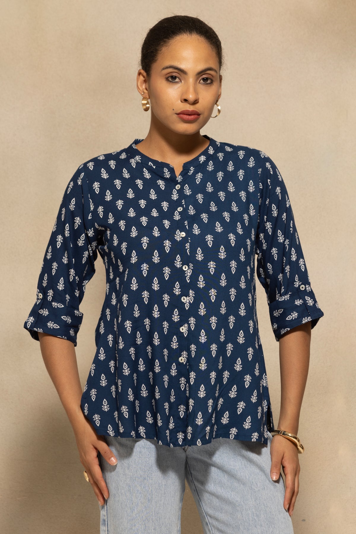 Blue Printed Top