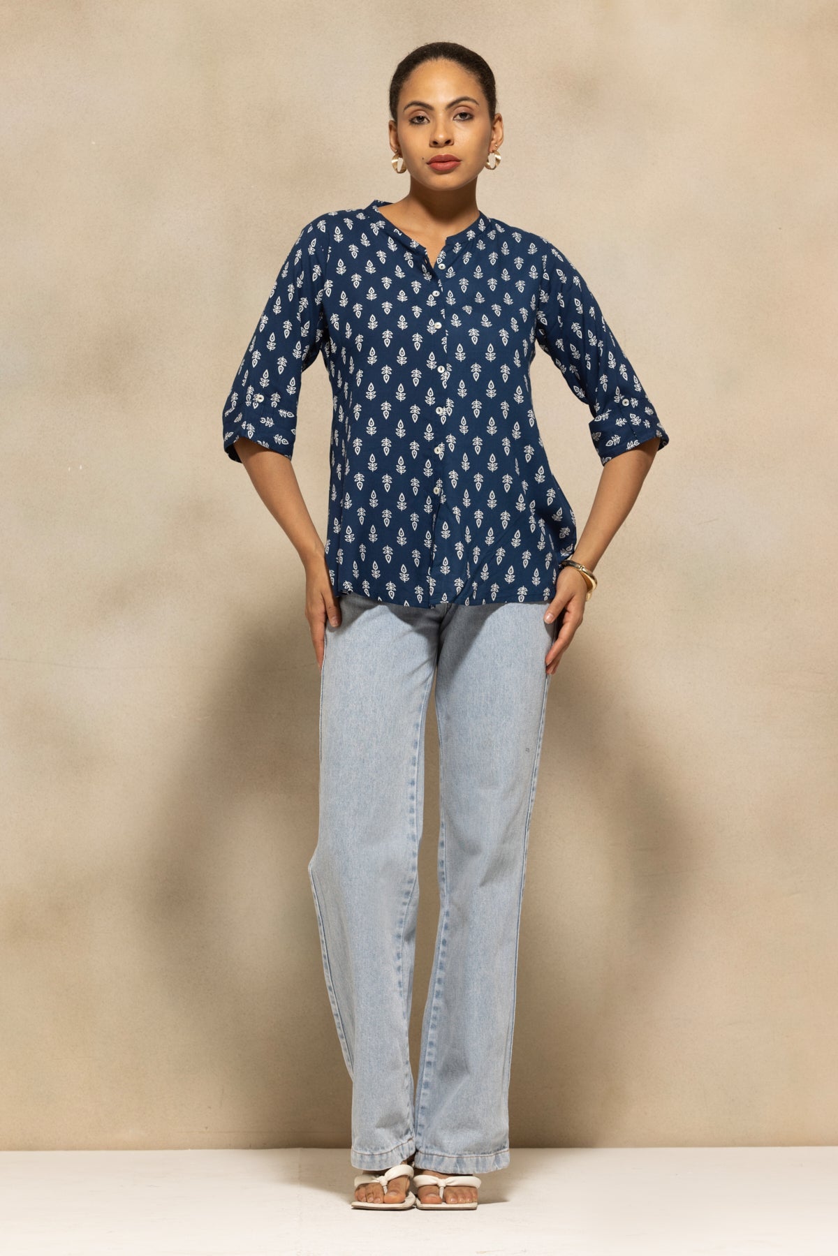 Blue Printed Top