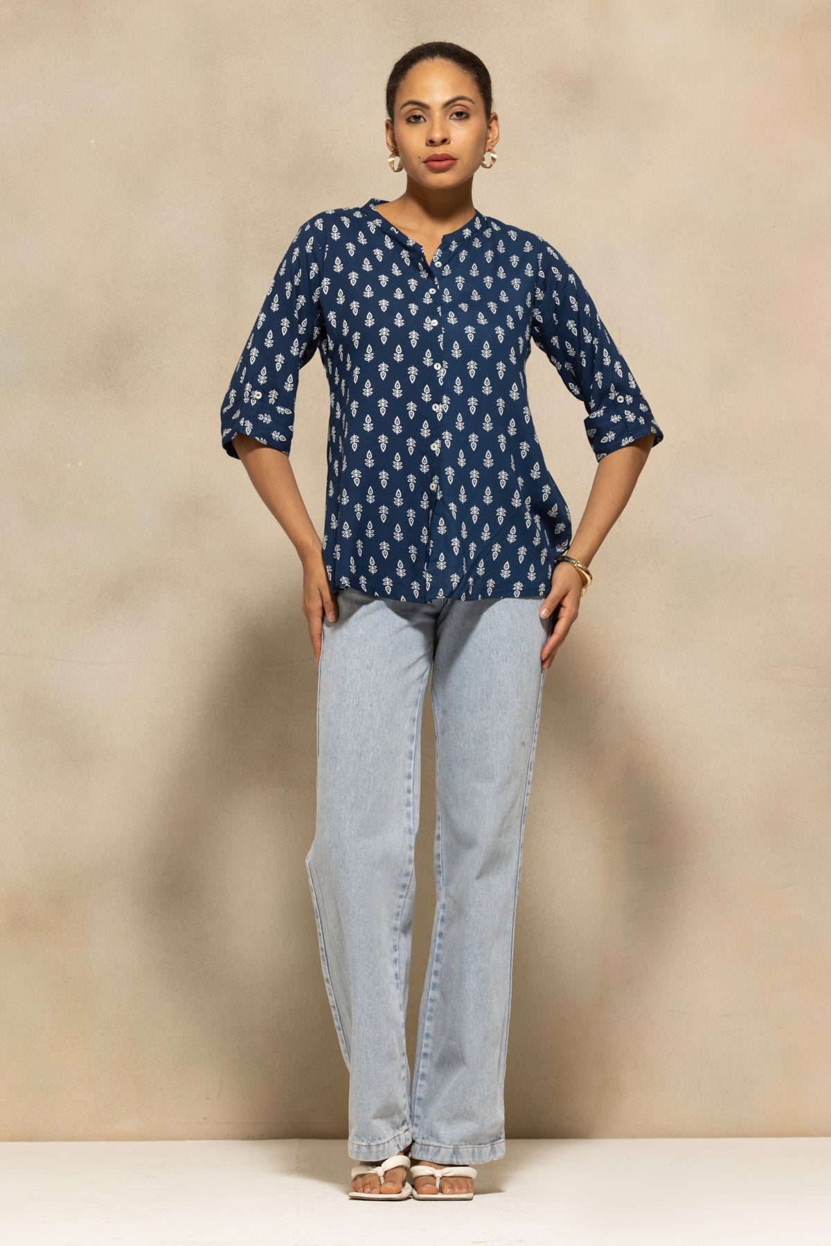 Blue Printed Top