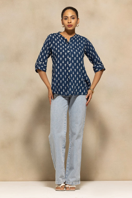 Blue Printed Top