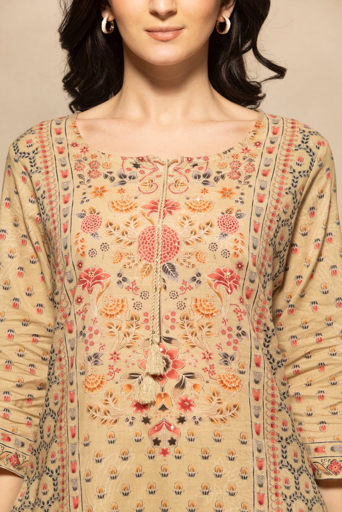 Green Floral Printed Kurta 3 Pcs Set