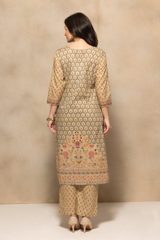 Green Floral Printed Kurta 3 Pcs Set