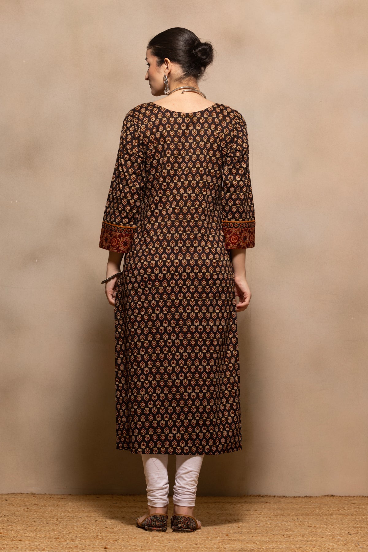 Brown Printed Kurta