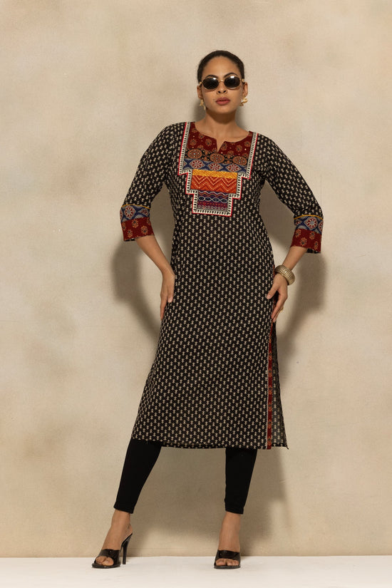 Black Printed Kurta