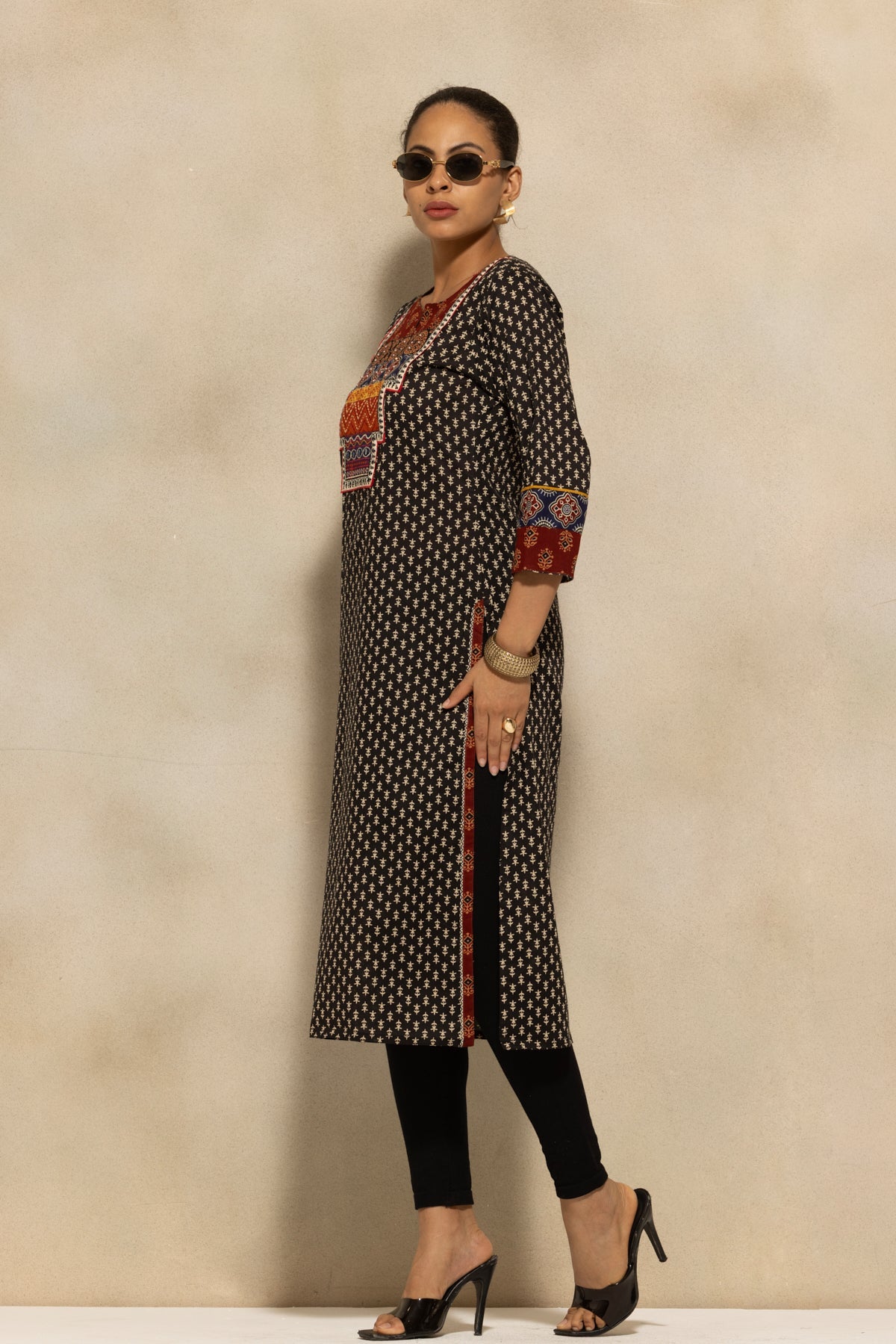 Black Printed Kurta