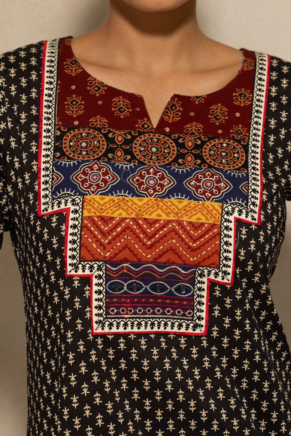 Black Printed Kurta