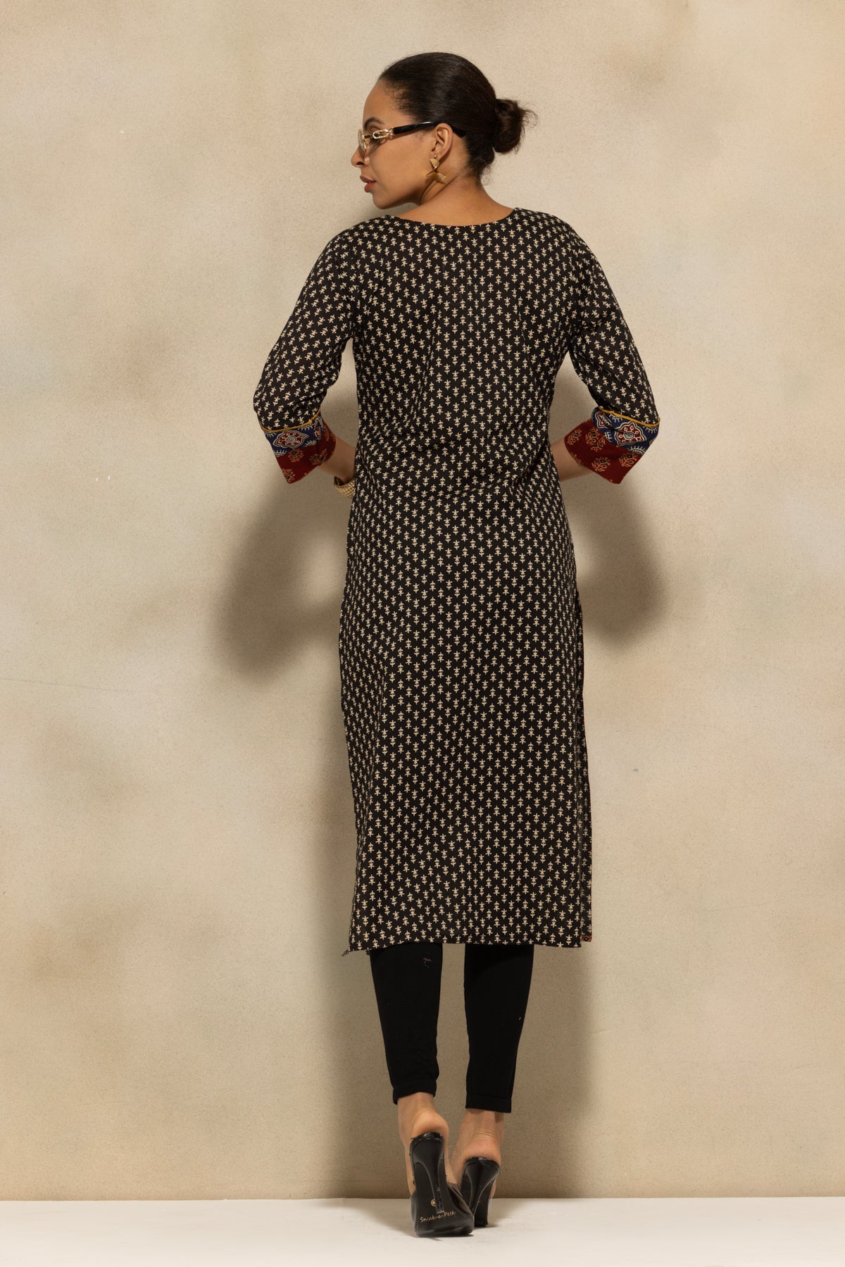 Black Printed Kurta