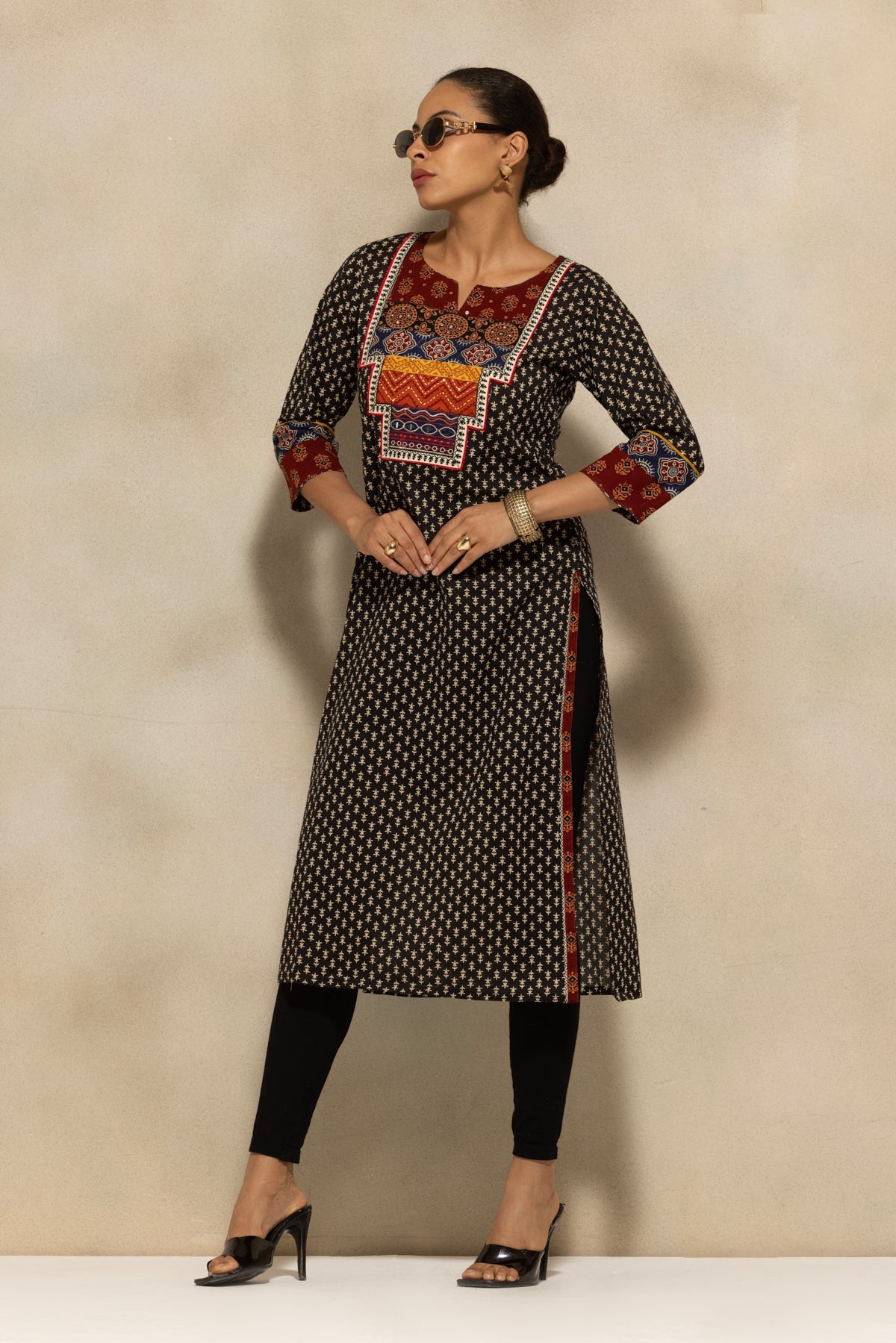 Black Printed Kurta