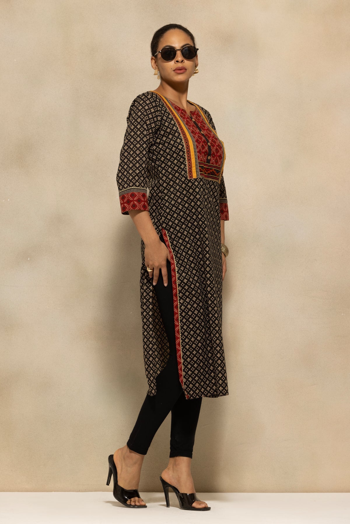 Black Printed Kurta
