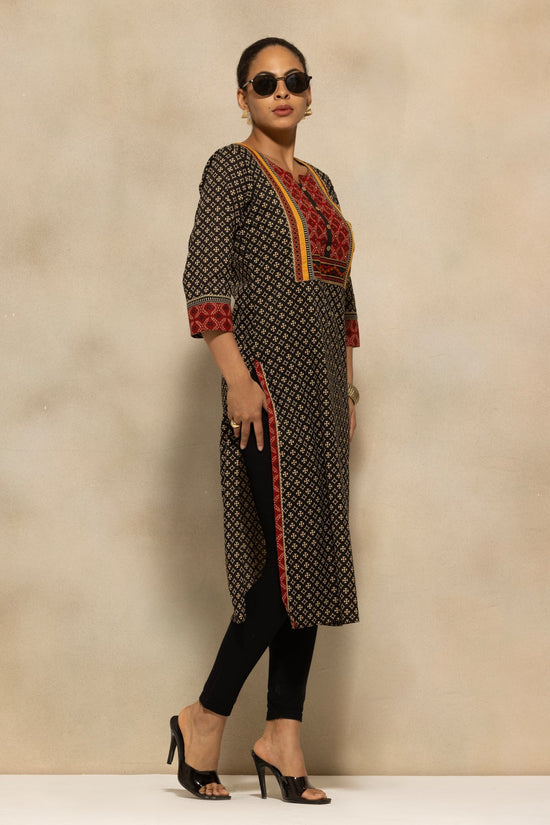 Black Printed Kurta