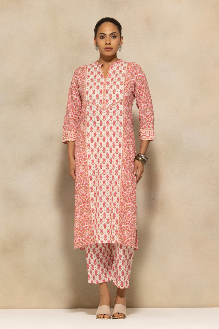 Pink Printed Kurta 2 Pcs Set
