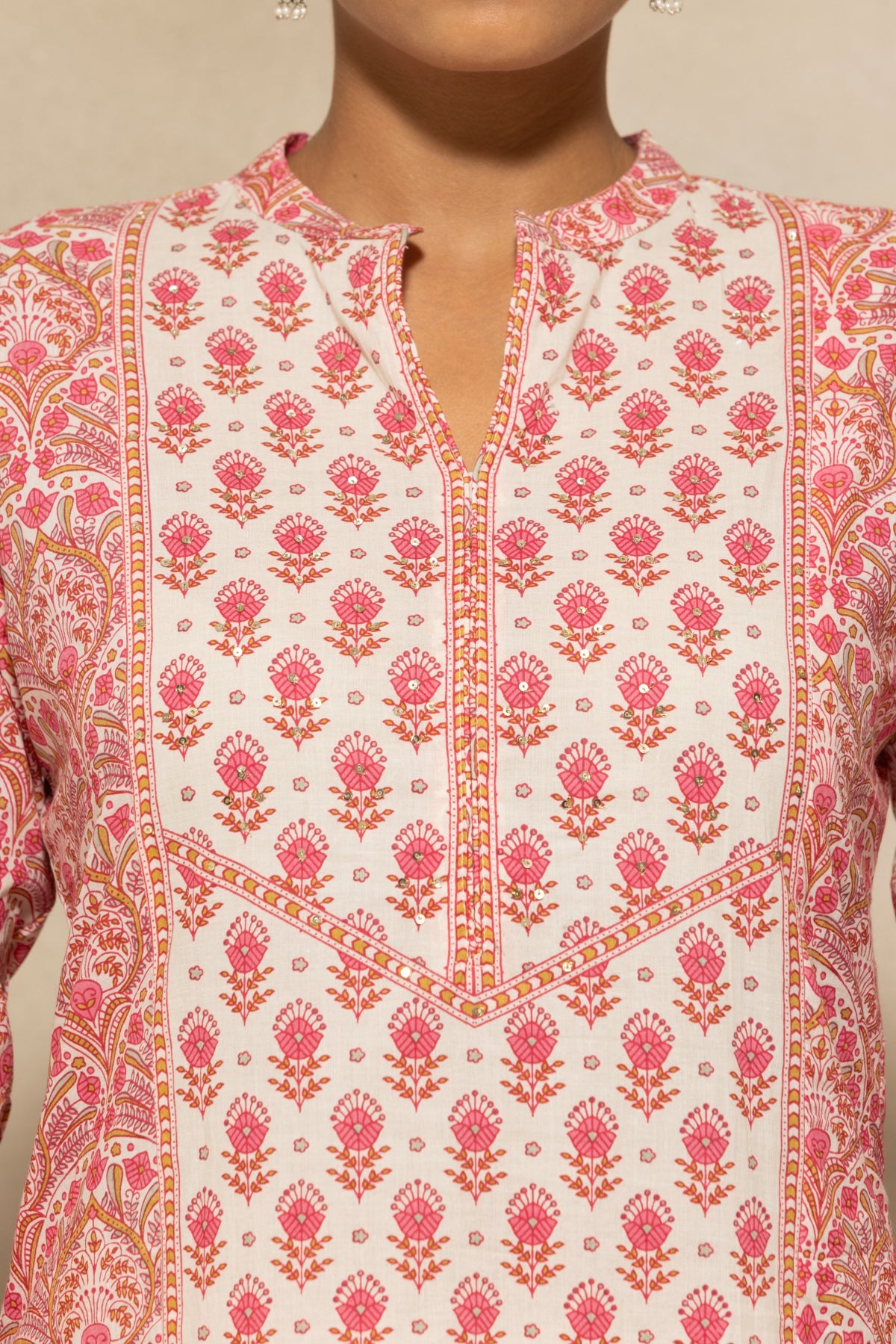 Pink Printed Kurta 2 Pcs Set