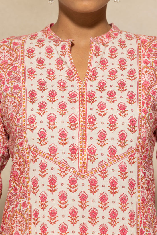 Pink Printed Kurta 2 Pcs Set