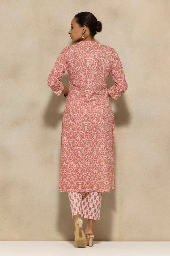 Pink Printed Kurta 2 Pcs Set