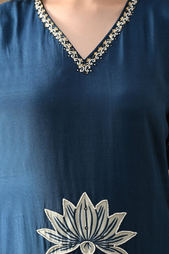 Blue Stone Embellished Kurta 3 Pcs Set