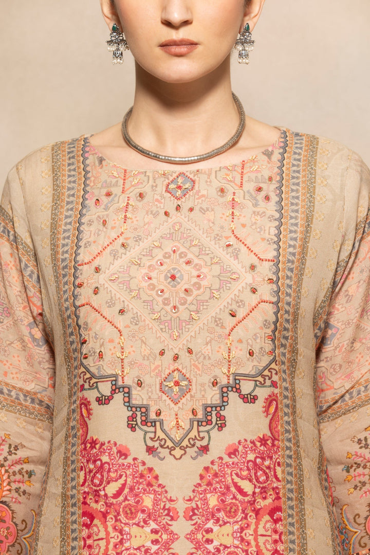 Multi Printed Kurta 3 Pcs Set