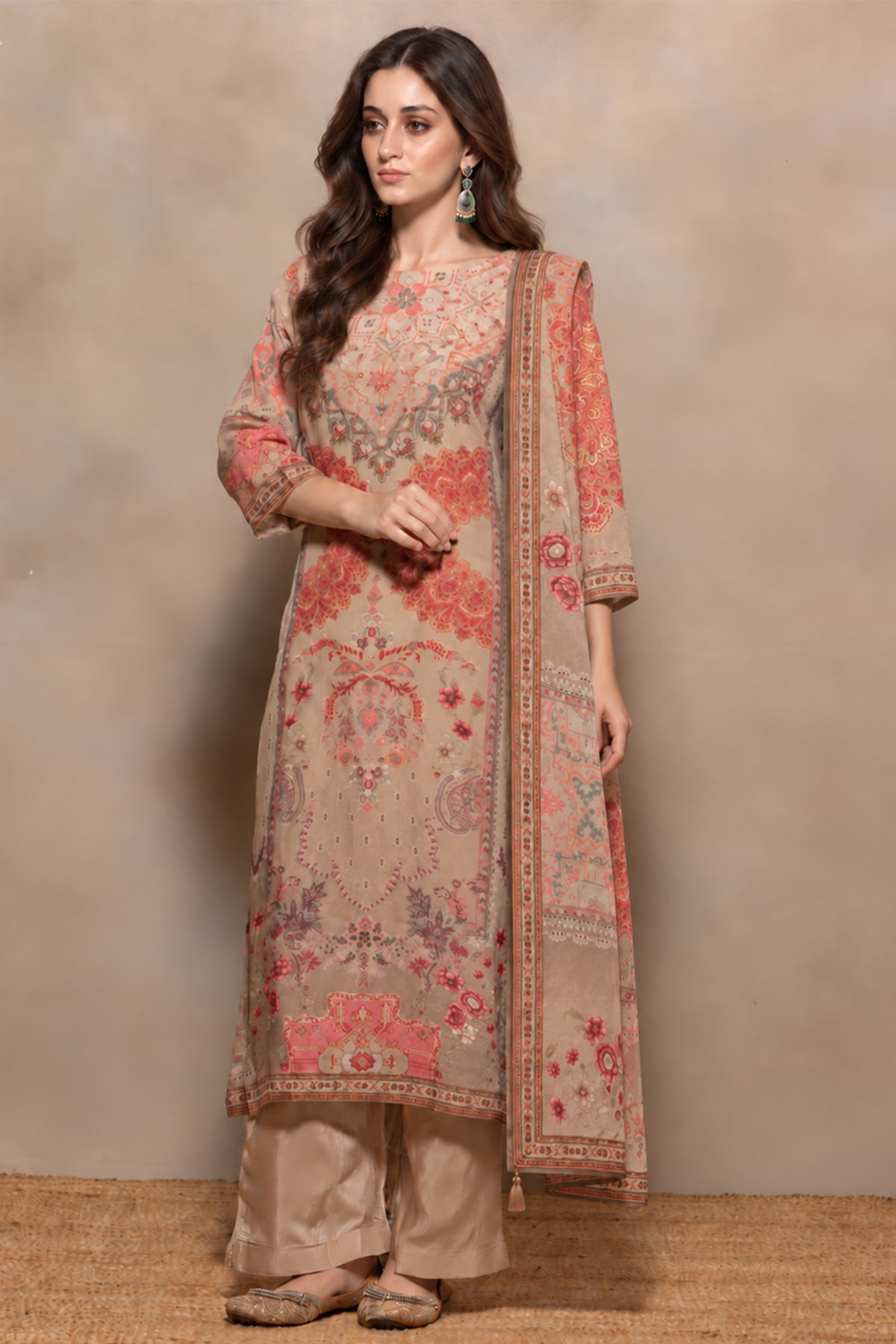 Multi Printed Kurta 3 Pcs Set