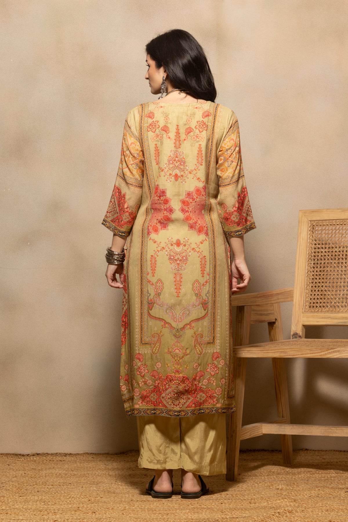 Pista Green Printed Kurta 3 Pcs Set