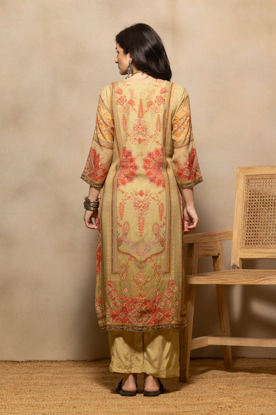 Pista Green Printed Kurta 3 Pcs Set