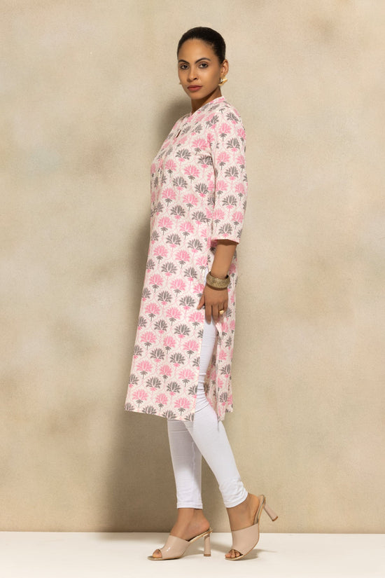 Cream Printed Kurta
