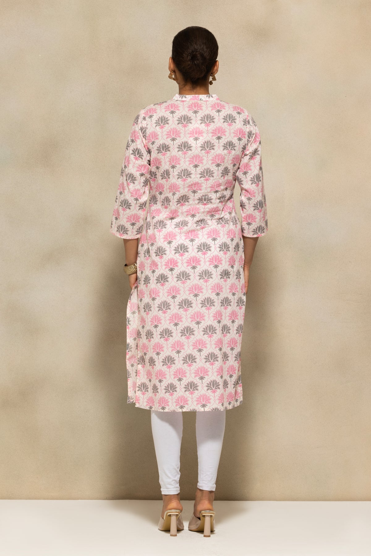 Cream Printed Kurta