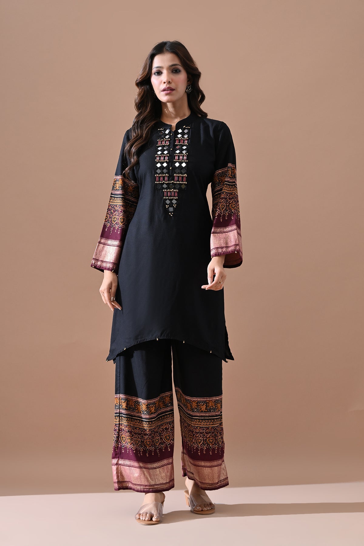 Black Mirror Embellished Kurta 2 Pcs Set