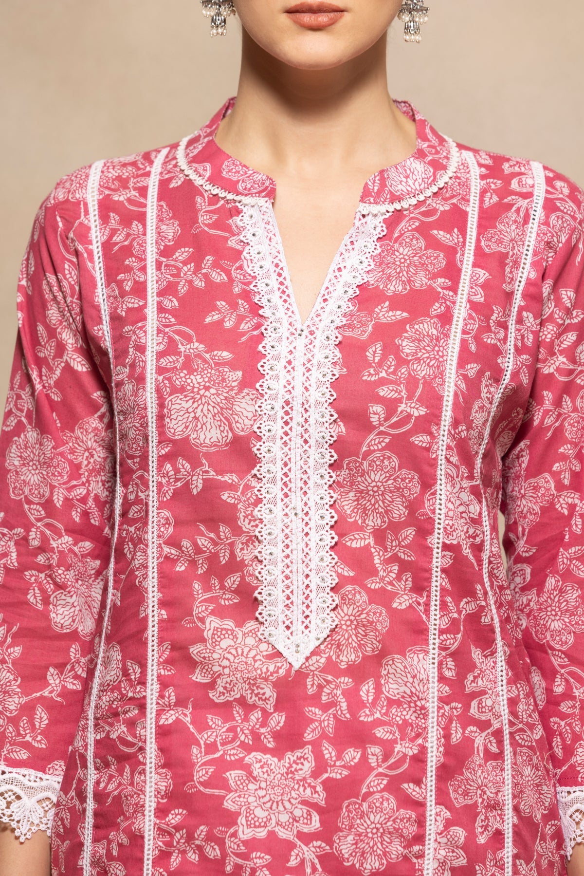 Pink Printed Kurta 2 Pcs Set