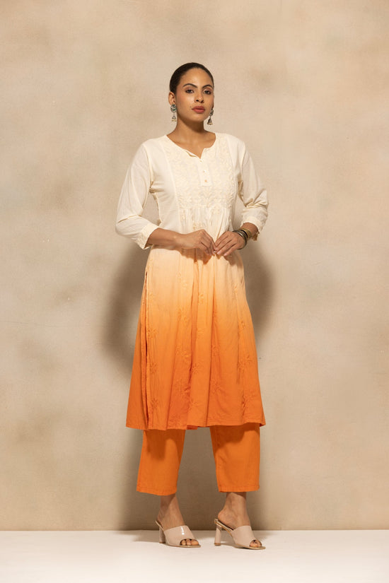 Cream Embroidered Kurta 3 Pcs Set