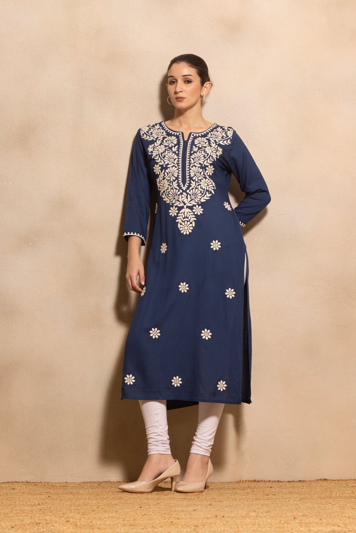 Blue Embroidered Kurta