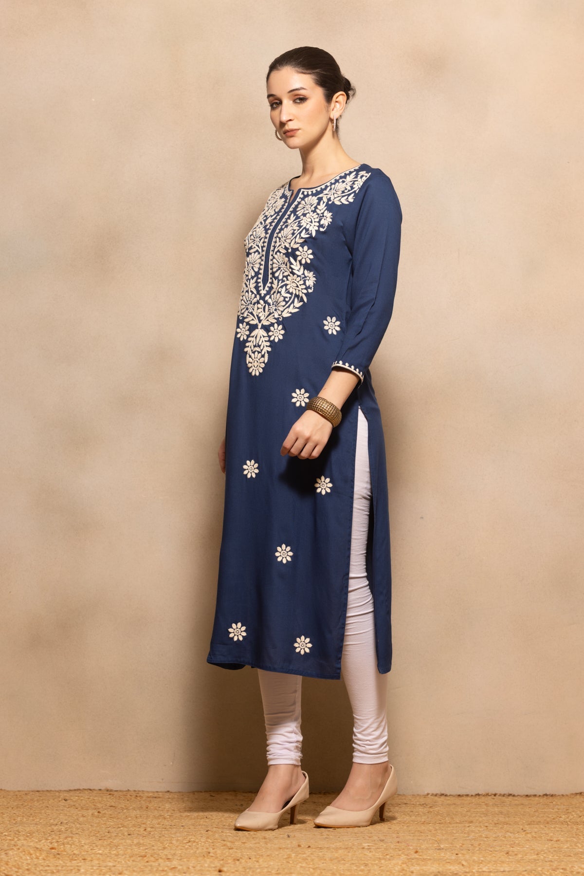 Blue Embroidered Kurta