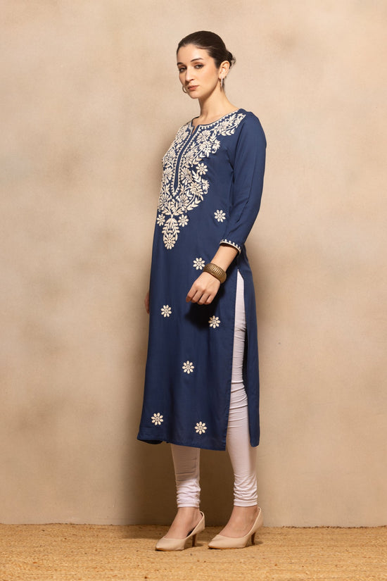 Blue Embroidered Kurta