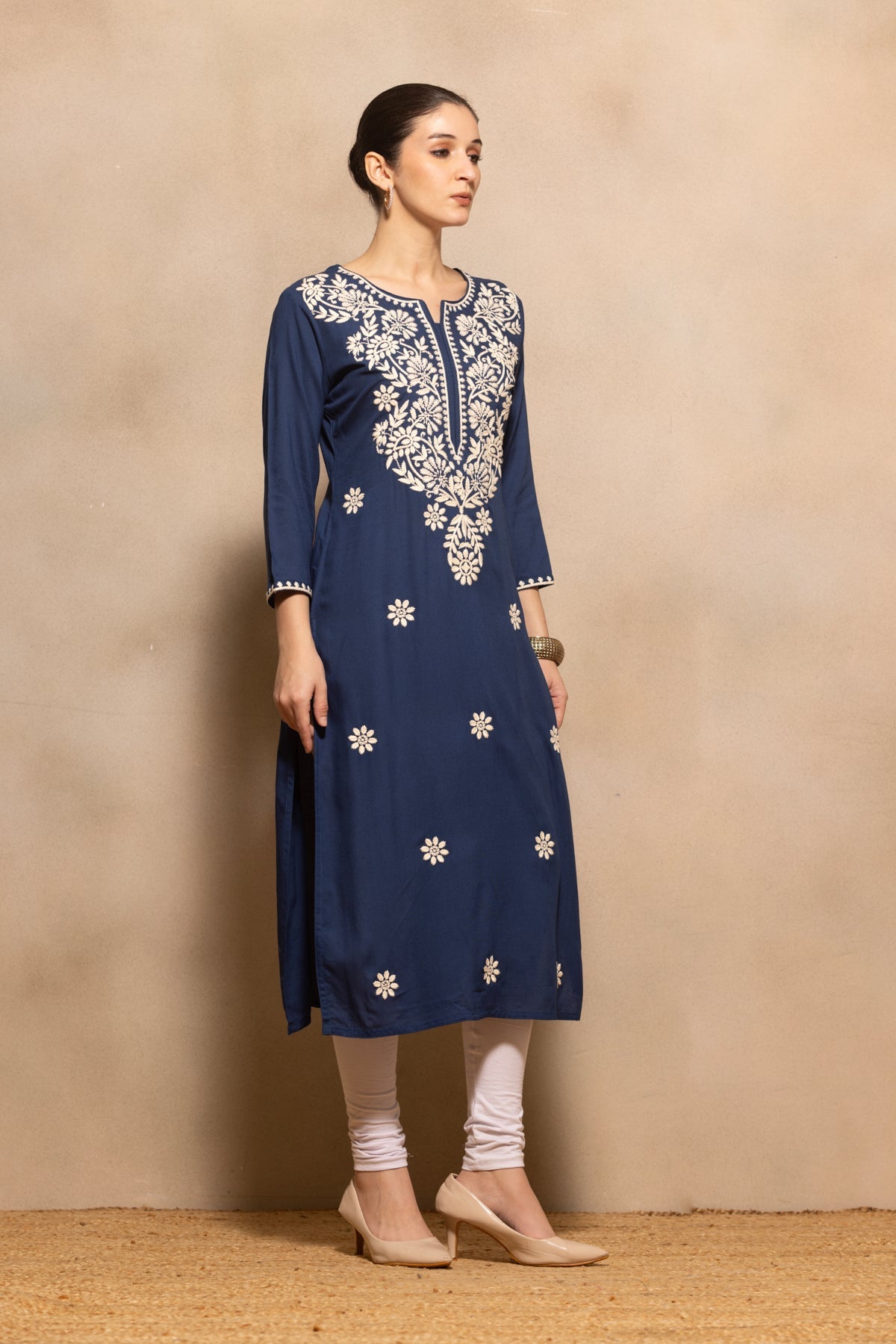 Blue Embroidered Kurta
