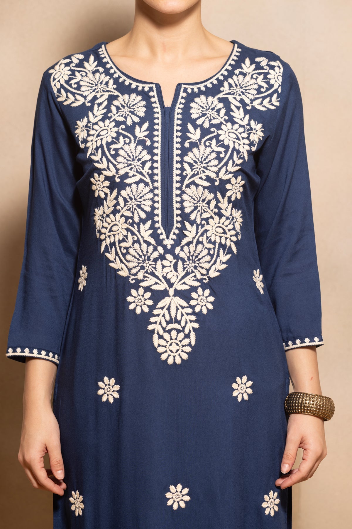 Blue Embroidered Kurta