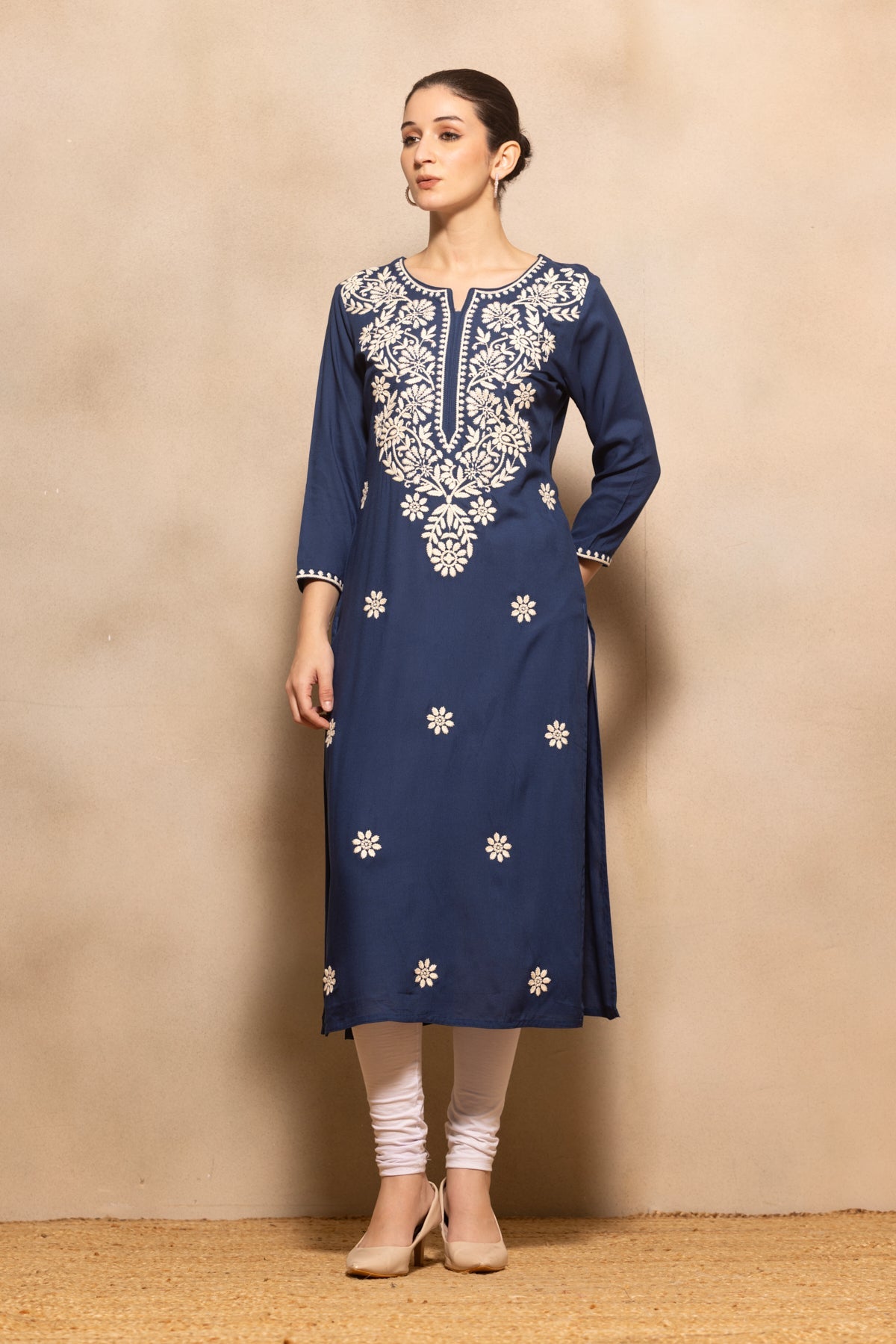 Blue Embroidered Kurta