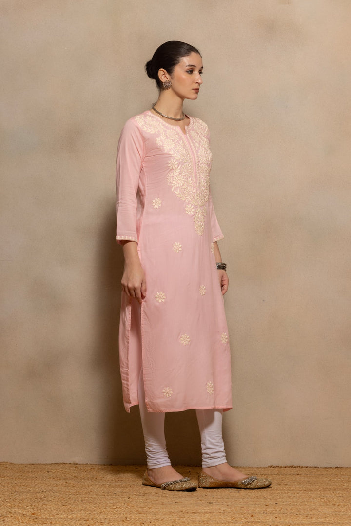 Light Pink Embroidered Kurta