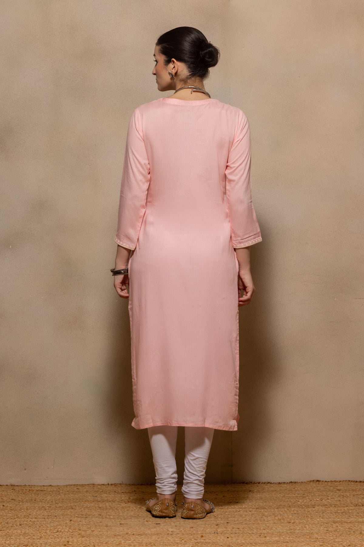 Light Pink Embroidered Kurta
