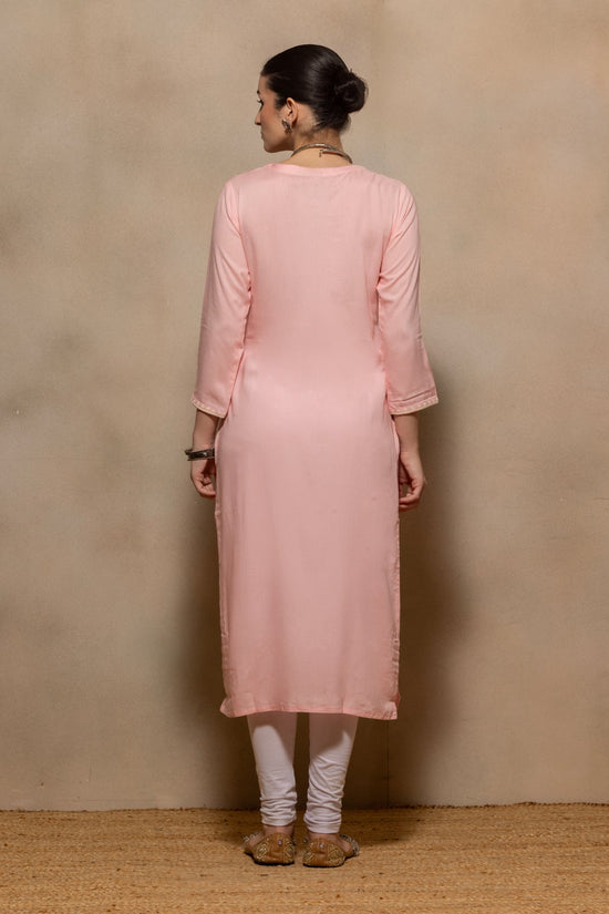 Light Pink Embroidered Kurta