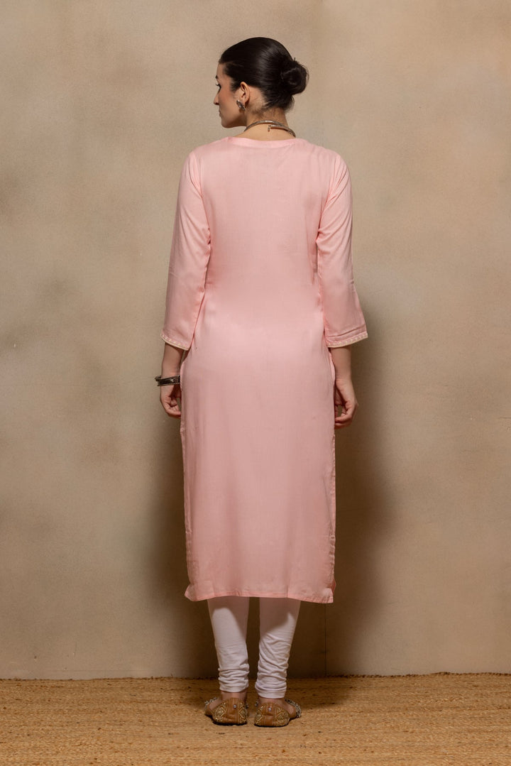 Light Pink Embroidered Kurta