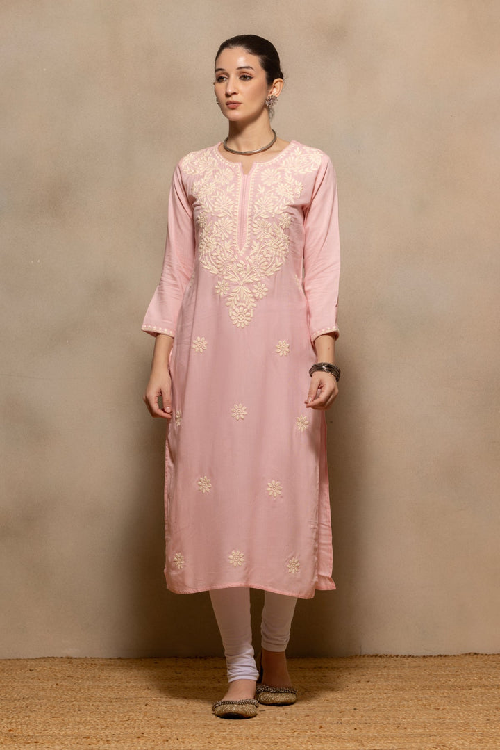 Light Pink Embroidered Kurta