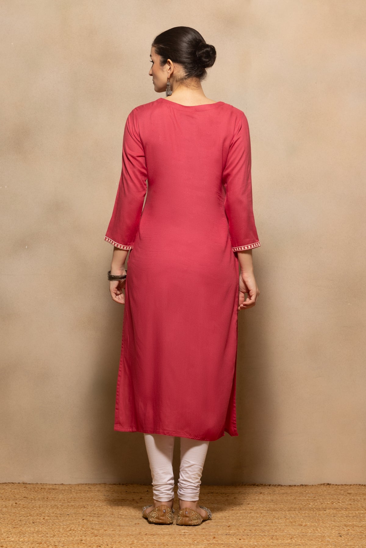 Pink Embroidered Kurta