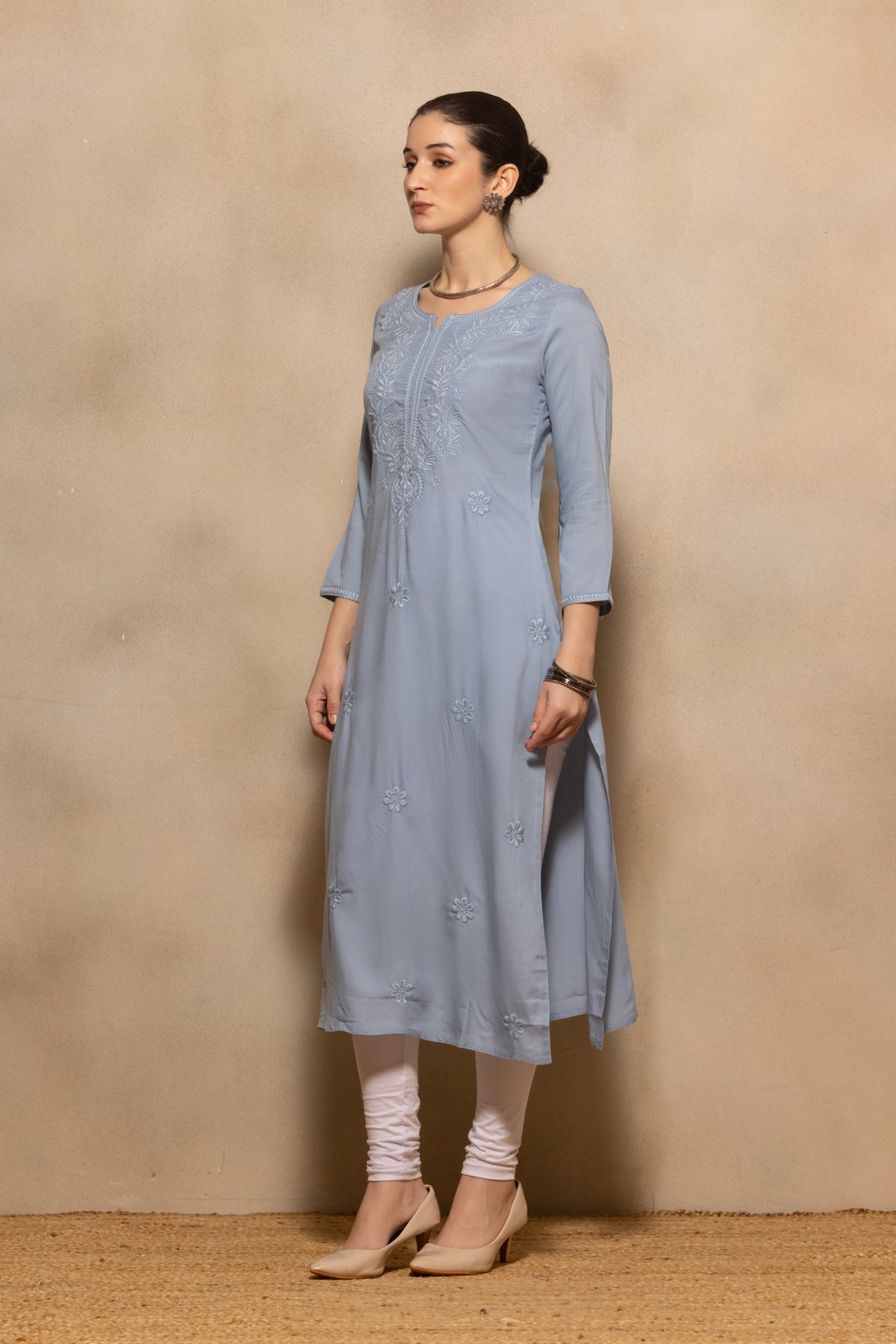 Blue Embroidered Kurta