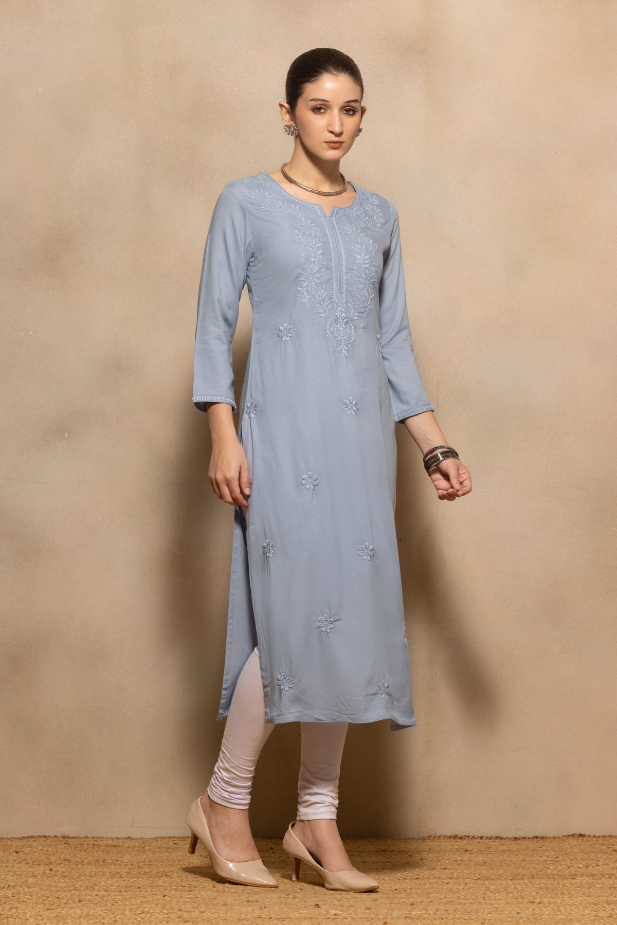 Blue Embroidered Kurta