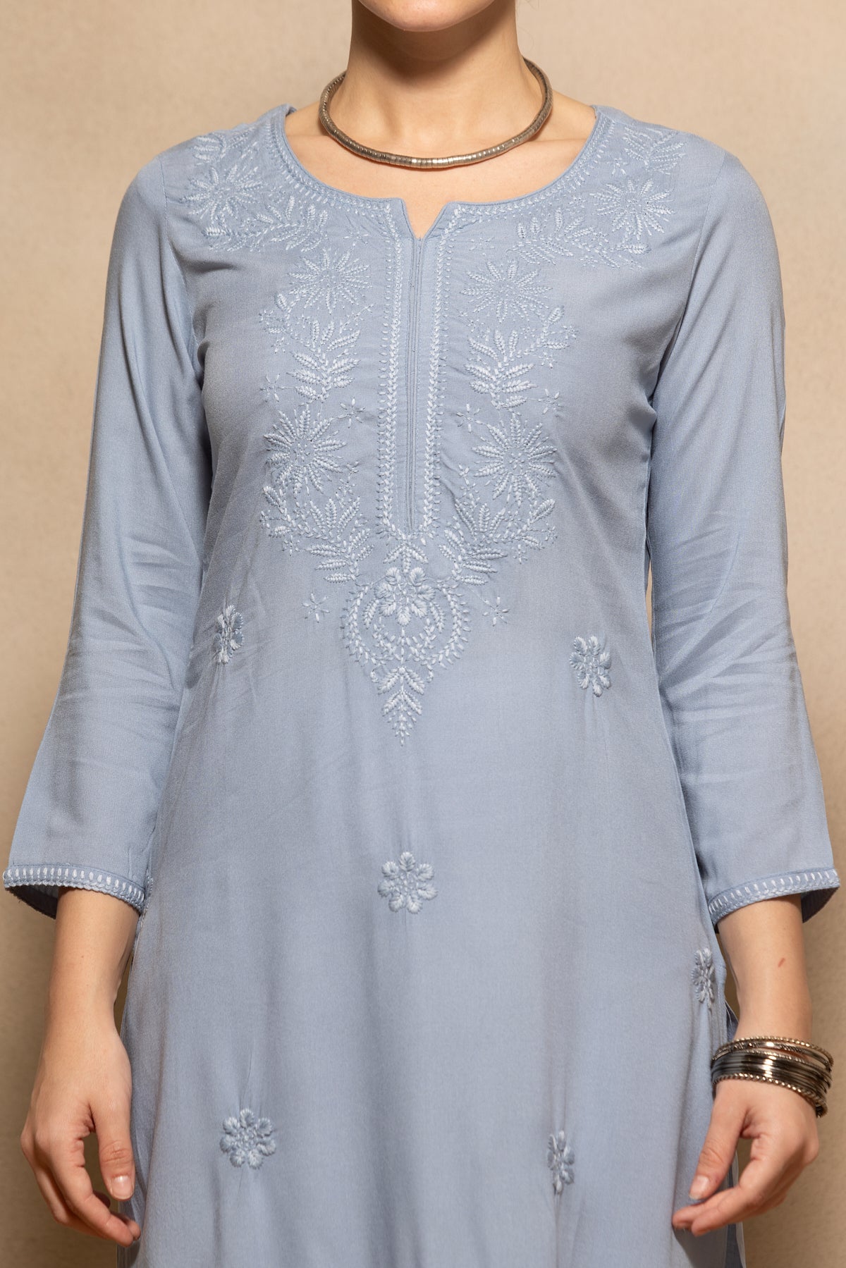 Blue Embroidered Kurta