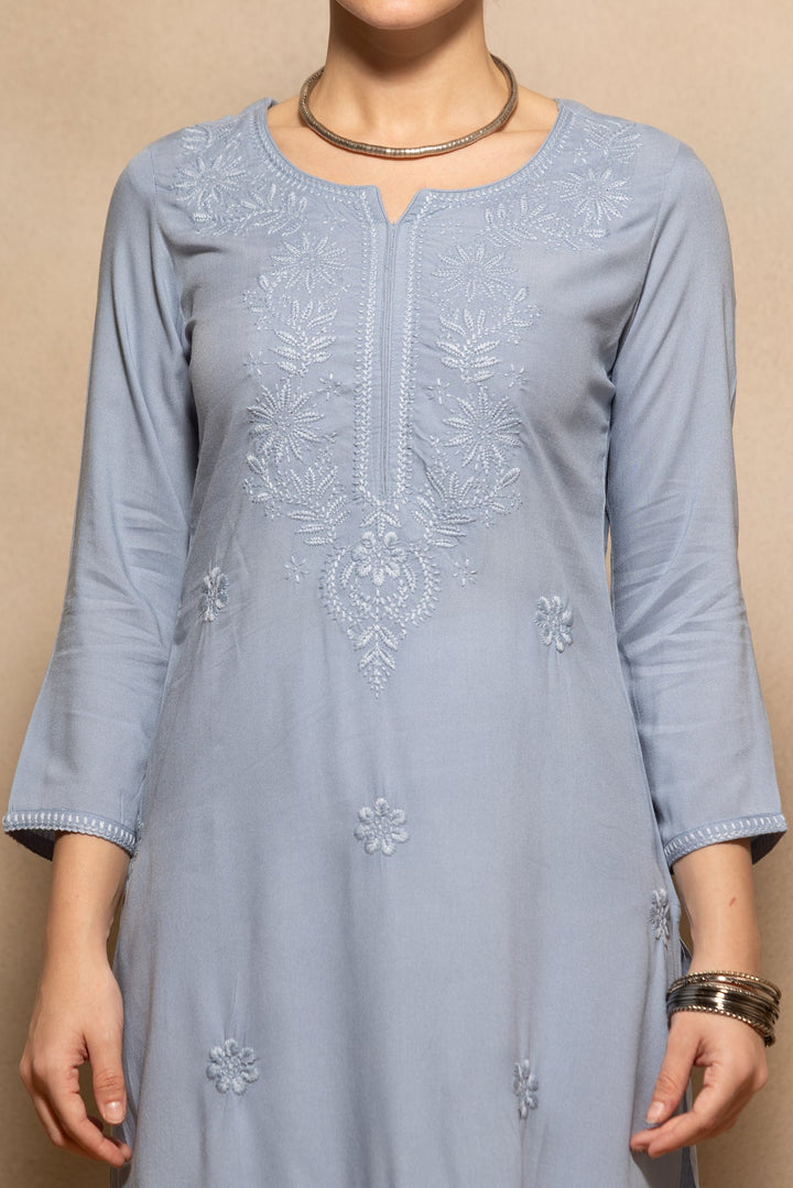 Blue Embroidered Kurta