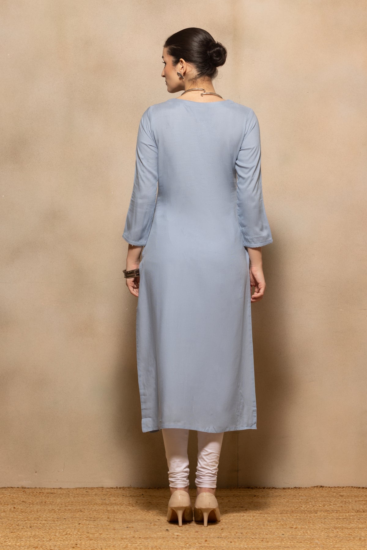 Blue Embroidered Kurta