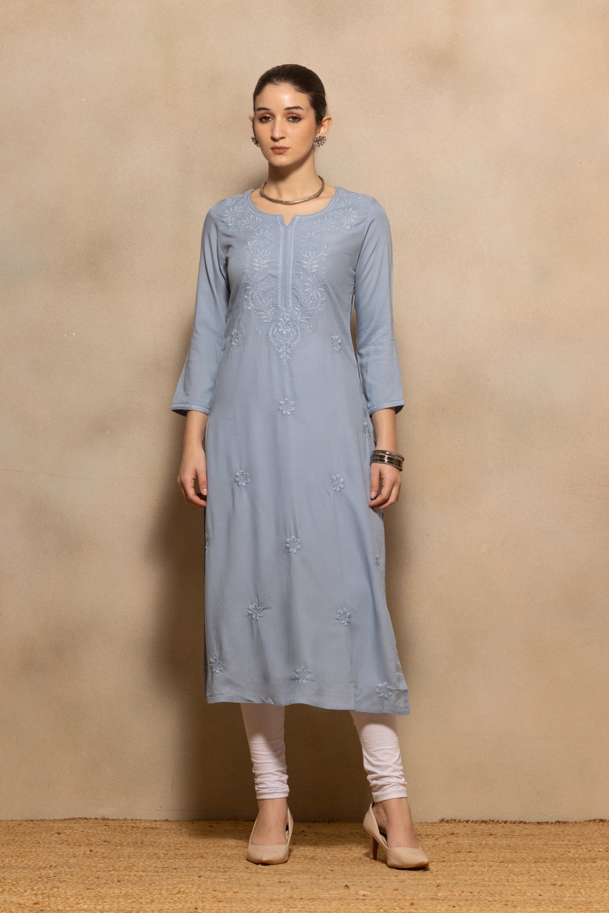 Blue Embroidered Kurta